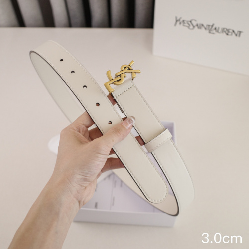 YSL Unisex Smooth Buckle Belt Smooth Leather
