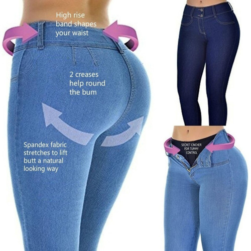 Xhill High Quality Low Price High Waist Sexy Stretchy Ladies Jeans Skinny Leggings Denim Jeans Women