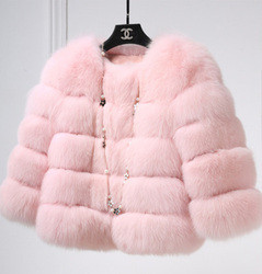 Xhill 2020 New Style Winter Fur Coat Women Faux Fox Fur Jacket Custom Short Fashion Fake Fur Coat Outwear