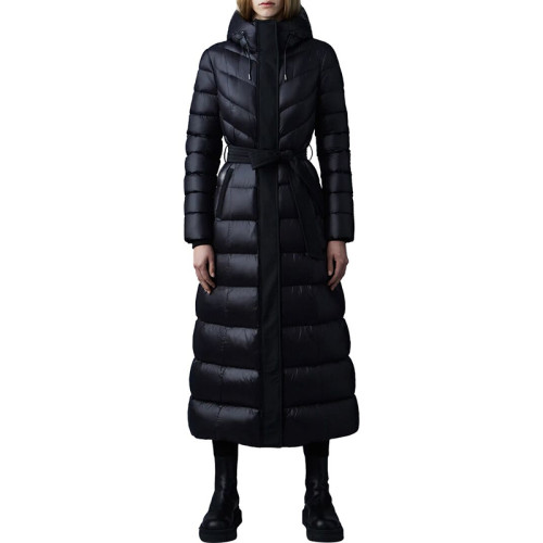 Xhill Winter Puffer Jacket Ladies Warm Hooded Cotton-padded Clothes Women Slim Long Down Winter Jackets Women Coats Woven Printed