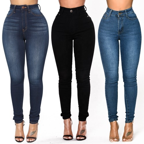 Xhill High waist elastic new style girls lady women jeans butt lift slim fit jeans pencil pants skinny denim jeans