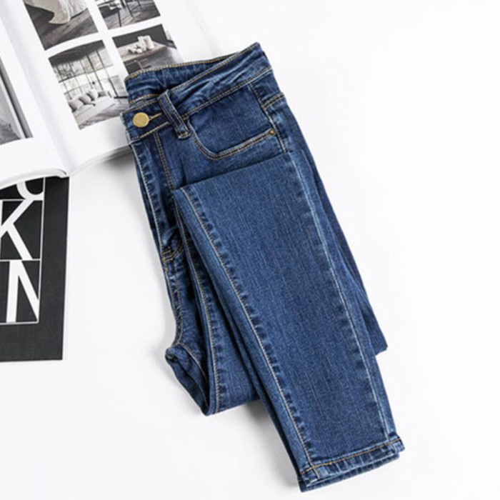 Xhill Custom European Fashion Female Denim Pants 3 Color Women High Waist Skinny Jeans