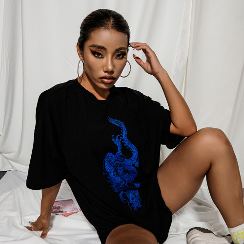 Xhill Factory wholesale women's clothing Short Sleeve Tshirt women t-shirts loose fit black history Women's T-Shirts graphic tees