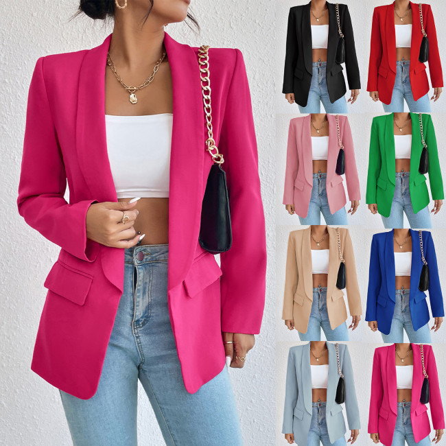 Xhill 027 Basic Slim Summer Blazer Women Jacket Office Black Women's Jacket Suit 2023 Casual Coats Chic Rose Red Blazers