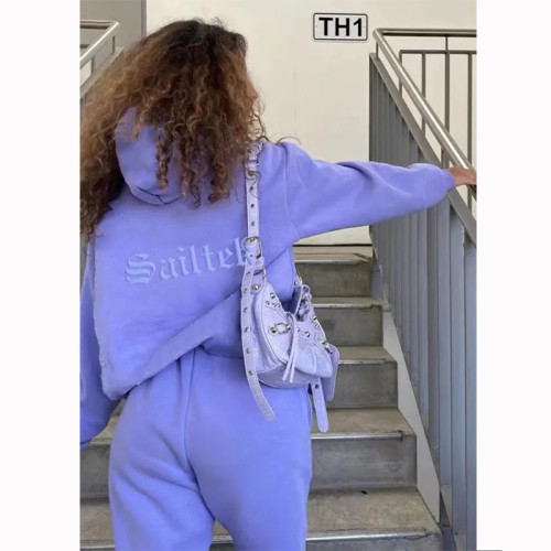 Xhill 2023 Fall winter clothes for women tracksuit sweatsuit set casual two piece hoodie and pants set fleece custom sets for women