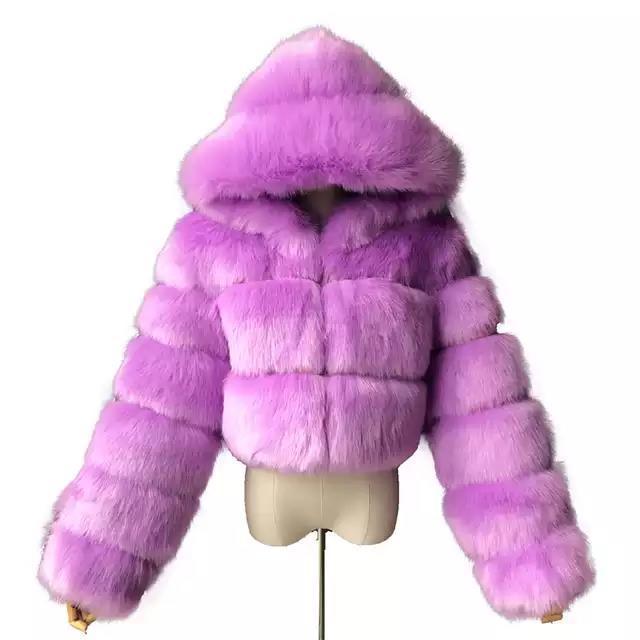 Xhill Hot Style Plus Size Women's Clothing Coats Faux Fur Coat Women Winter Clothes Winter Jacket Woman Coats For Ladies