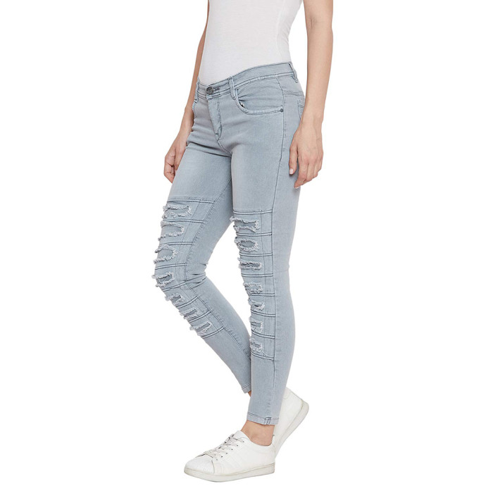 Xhill New Arrivals Denim Pants Women's Blue Color Plain Jeans Cotton Bottoms OEM ODM Wholesale Denim Jeans