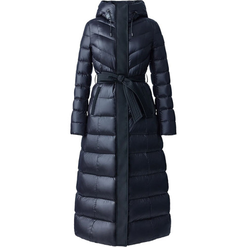 Xhill Winter Puffer Jacket Ladies Warm Hooded Cotton-padded Clothes Women Slim Long Down Winter Jackets Women Coats Woven Printed