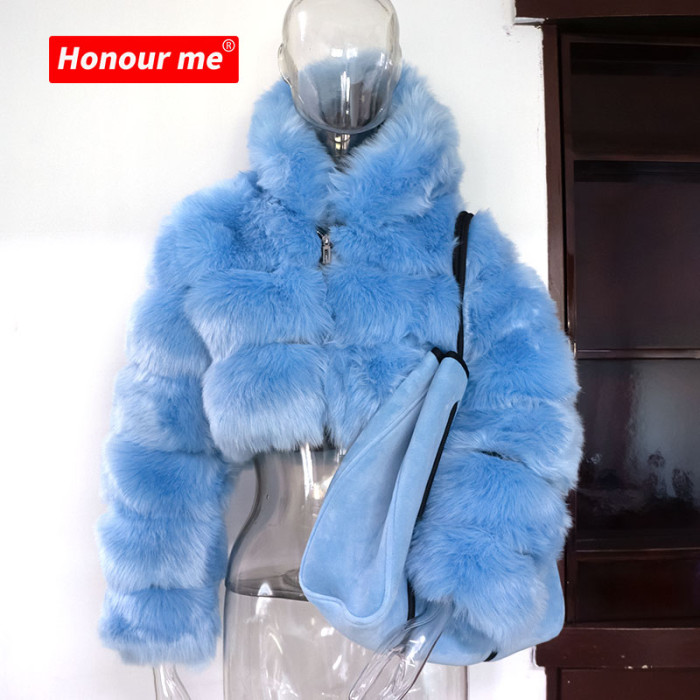 Xhill Hot Style Plus Size Women's Clothing Coats Faux Fur Coat Women Winter Clothes Winter Jacket Woman Coats For Ladies