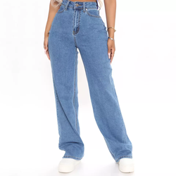 Xhill Woman Jeans High Waist Clothes Wide Leg Denim Streetwear Vintage Fashion Harajuku Straight Pants Clothing