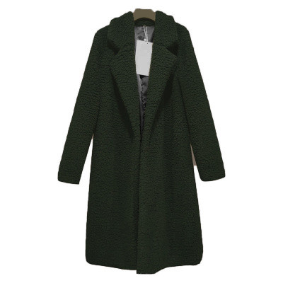 Xhill Women  Teddy Faux Fur Coat Lapel Warm Winter Thick Plush Long Fur Coat Ladies Plus Size 3XL Overcoat Fashion Jackets Outwear