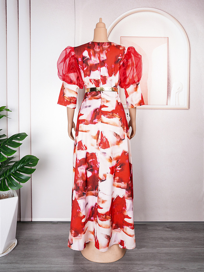 Printed African Ladies Plus Size Long Dress