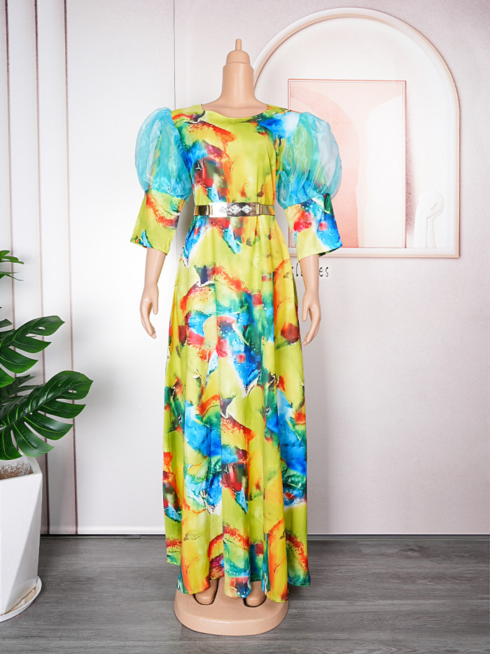 Printed African Ladies Plus Size Long Dress