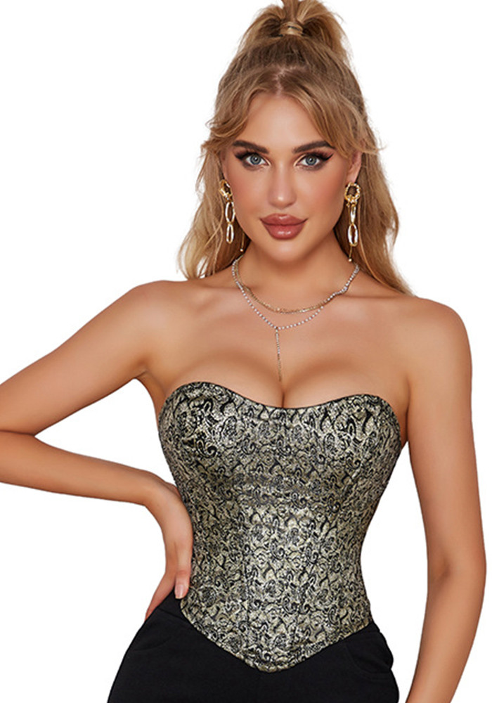 Outdoor Wear Luxury Style Retro Corset Back Zipper Wrapped Chest Vest Classic Tops