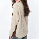 Katie Ermilio Apricot color patchwork sweater