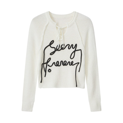 Katie Ermilio White soft glutinous sweater