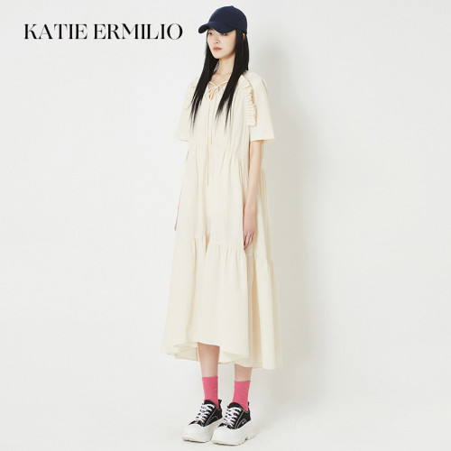 Katie Ermilio beige dress new