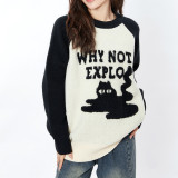 Katie Ermilio Black and white patchwork sweater