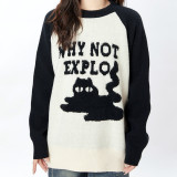 Katie Ermilio Black and white patchwork sweater