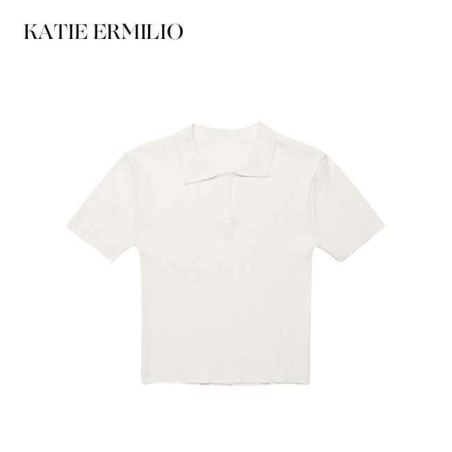 Katie Ermilio white cropped top