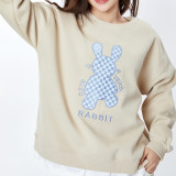 Katie Ermilio  Round Neck fake two hoodies pink