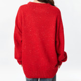 Katie Ermilio Red patchwork sweater