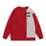 Katie Ermilio Red patchwork sweater
