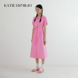 Katie Ermilio pink couture dress