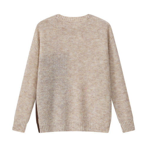 Katie Ermilio Apricot color patchwork sweater