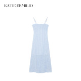 Katie Ermilio  blue plaid fashion dress