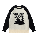 Katie Ermilio Black and white patchwork sweater
