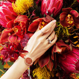 katie Ermilio enamel leather watch with real diamond women's watch