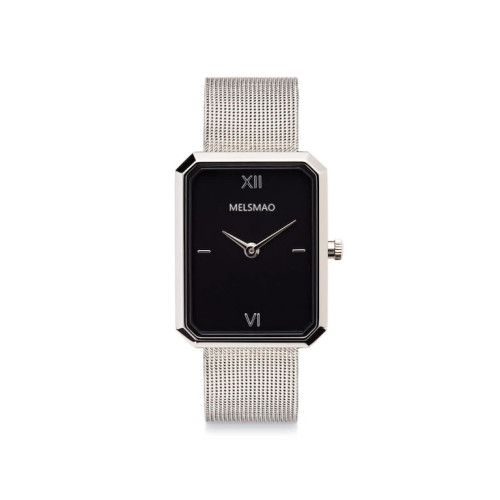 ELEGANCE Watch With Silver Black Mesh