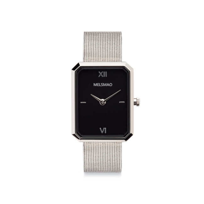ELEGANCE Watch With Silver Black Mesh