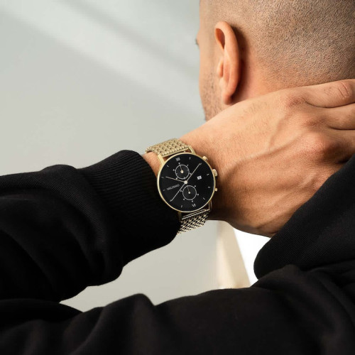 POISE Gold Black Woven Steel