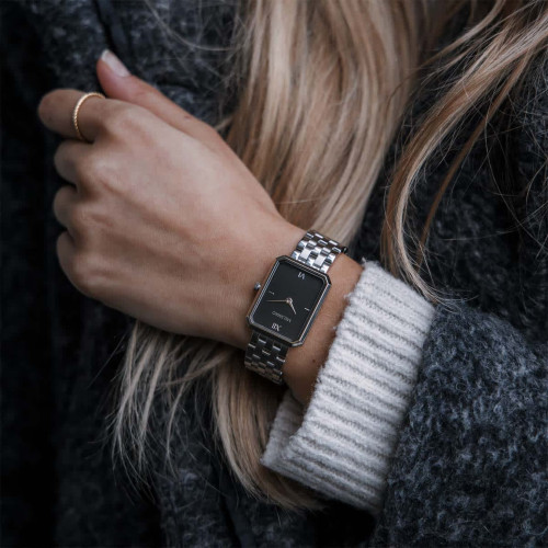 ELEGANCE Watch With Silver Black Steel