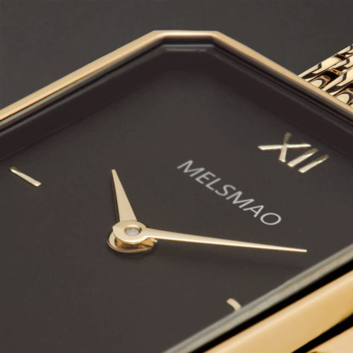 ELEGANCE Watch With Gold Black Woven Steel