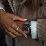 ELEGANCE Watch With Silver Black Mesh