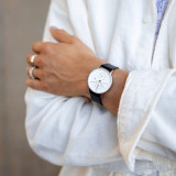 POISE Silver Black Leather