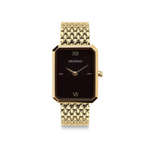 ELEGANCE Watch With Gold Black Woven Steel