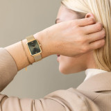 ELEGANCE Watch With Gold Green Mesh