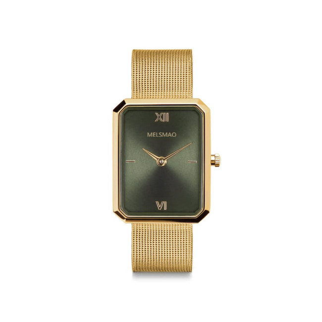 ELEGANCE Watch With Gold Green Mesh
