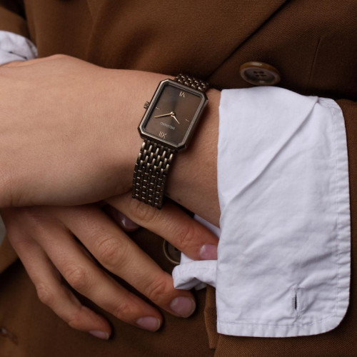 ELEGANCE Watch With Brown Woven Steel