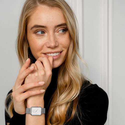 ELEGANCE Watch With Silver Woven Steel