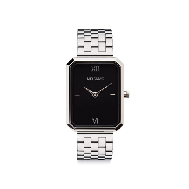 ELEGANCE Watch With Silver Black Steel