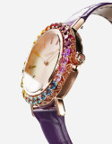 Bijou Watch In Rose Gold With Multi-Colored Gems