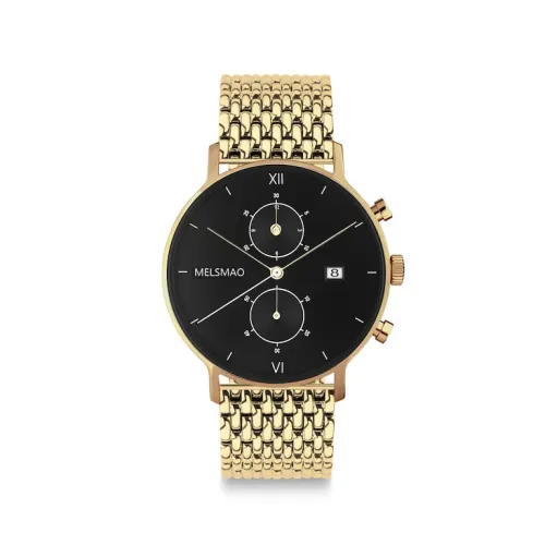 POISE Small Gold Black Woven Steel