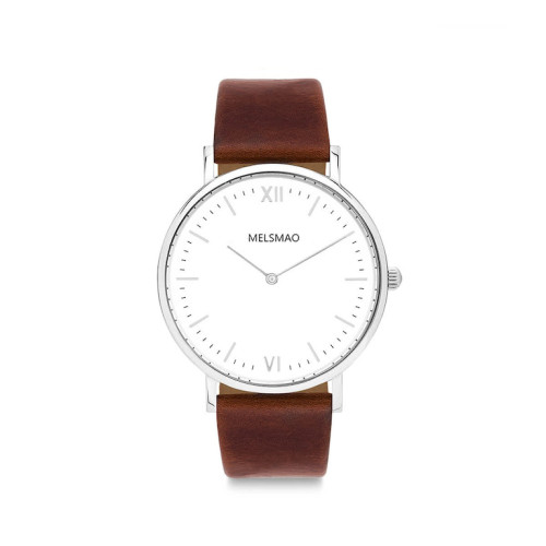 YOUNG Small Silver Brown Leather