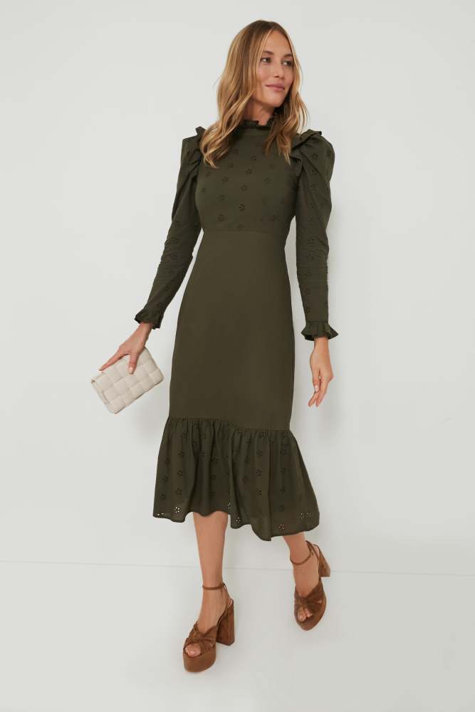 Regina Ruffle Midi Dress