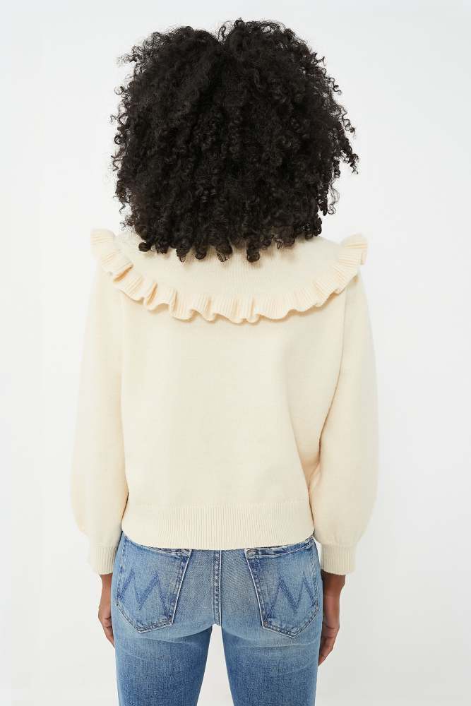 Cream Ruffle Ramona Sweater